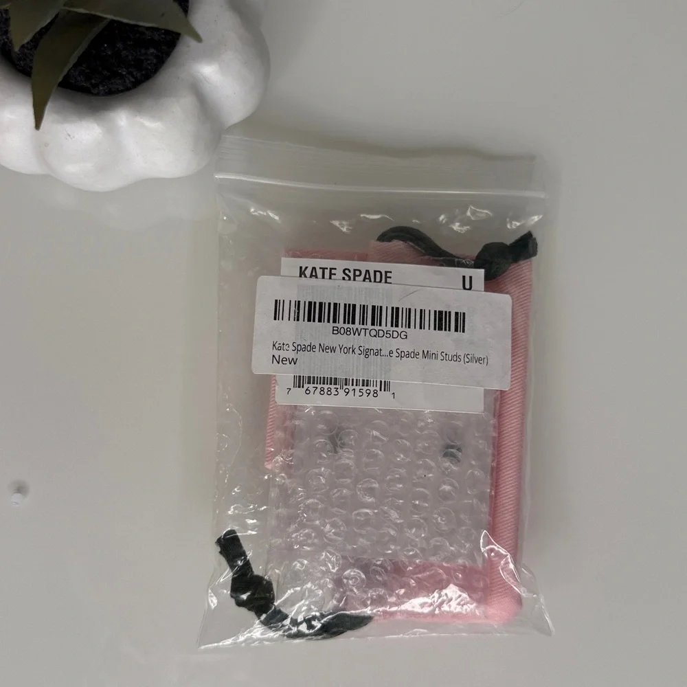 kate spade silver signature spade mini stud earrings - Picture 7 of 7